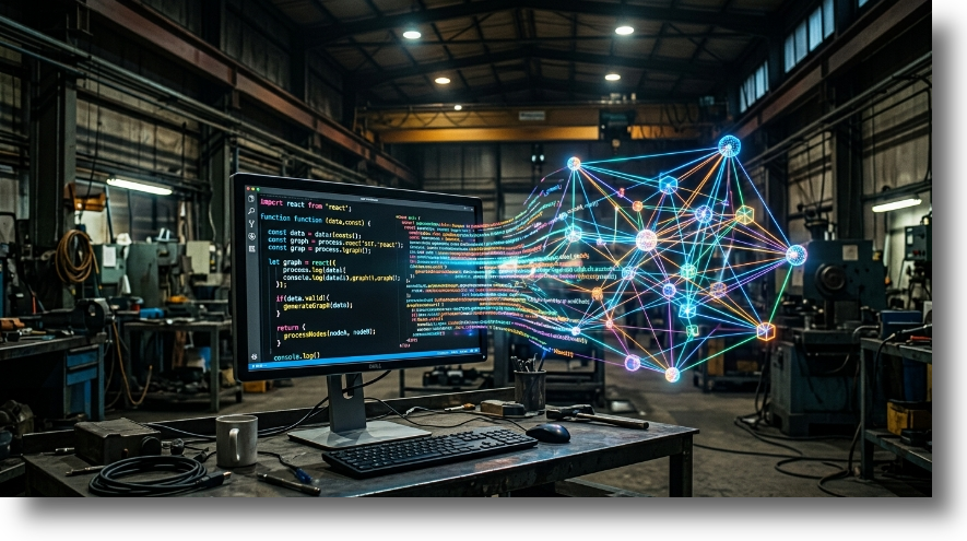 Programmzeilen und Informationsknoten im Unternehmen